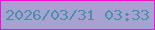 文字の大きさ：5、枠の色：eb14d1、背景の色：a6a2d1、文字の色：4891a7 無料ブログパーツのブログ時計