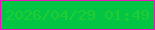 文字の大きさ：3、枠の色：eb15bc、背景の色：04c543、文字の色：22cd34 無料ブログパーツのブログ時計