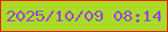 文字の大きさ：1、枠の色：eb1d09、背景の色：aadc27、文字の色：9c43d7 無料ブログパーツのブログ時計