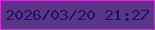 文字の大きさ：4、枠の色：eb1dec、背景の色：593883、文字の色：1f0d74 無料ブログパーツのブログ時計
