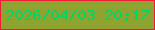 文字の大きさ：3、枠の色：eb1e35、背景の色：8fa430、文字の色：00d666 無料ブログパーツのブログ時計