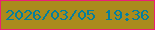 文字の大きさ：5、枠の色：eb1f76、背景の色：aa8b1d、文字の色：047f9e 無料ブログパーツのブログ時計