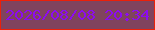 文字の大きさ：3、枠の色：eb2009、背景の色：80435e、文字の色：8d0bf1 無料ブログパーツのブログ時計