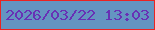 文字の大きさ：5、枠の色：eb2322、背景の色：6494c1、文字の色：6831b5 無料ブログパーツのブログ時計