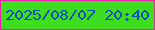 文字の大きさ：1、枠の色：eb24b0、背景の色：3fdd1f、文字の色：044eb9 無料ブログパーツのブログ時計