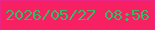 文字の大きさ：5、枠の色：eb2586、背景の色：f62062、文字の色：39b961 無料ブログパーツのブログ時計