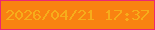 文字の大きさ：1、枠の色：eb2774、背景の色：f98211、文字の色：f6ad1b 無料ブログパーツのブログ時計