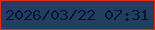 文字の大きさ：4、枠の色：eb2819、背景の色：214060、文字の色：08143e 無料ブログパーツのブログ時計