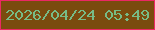 文字の大きさ：3、枠の色：eb2864、背景の色：7a4b0e、文字の色：77bb85 無料ブログパーツのブログ時計