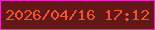文字の大きさ：4、枠の色：eb28bf、背景の色：631817、文字の色：ed5531 無料ブログパーツのブログ時計