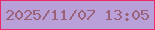 文字の大きさ：5、枠の色：eb2b67、背景の色：b9a0d9、文字の色：9b6176 無料ブログパーツのブログ時計