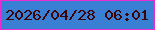 文字の大きさ：5、枠の色：eb2cd1、背景の色：397fd3、文字の色：3d0206 無料ブログパーツのブログ時計