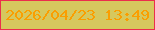 文字の大きさ：5、枠の色：eb2e4c、背景の色：d6c85e、文字の色：fa9e01 無料ブログパーツのブログ時計