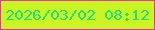 文字の大きさ：2、枠の色：eb2fb4、背景の色：c9f522、文字の色：20e180 無料ブログパーツのブログ時計