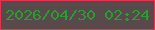 文字の大きさ：5、枠の色：eb304f、背景の色：58494a、文字の色：2a9c33 無料ブログパーツのブログ時計