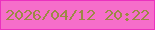 文字の大きさ：2、枠の色：eb31be、背景の色：f66eca、文字の色：9c8945 無料ブログパーツのブログ時計