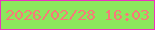 文字の大きさ：5、枠の色：eb33bf、背景の色：8ce75d、文字の色：f77979 無料ブログパーツのブログ時計