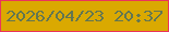 文字の大きさ：1、枠の色：eb345c、背景の色：daa901、文字の色：627652 無料ブログパーツのブログ時計