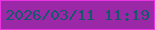 文字の大きさ：3、枠の色：eb34df、背景の色：9b28a7、文字の色：145969 無料ブログパーツのブログ時計