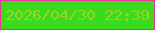 文字の大きさ：5、枠の色：eb3697、背景の色：3ada1f、文字の色：9bd522 無料ブログパーツのブログ時計