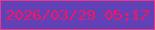 文字の大きさ：2、枠の色：eb378a、背景の色：6142b6、文字の色：fb1362 無料ブログパーツのブログ時計