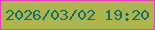 文字の大きさ：1、枠の色：eb39c7、背景の色：acb64d、文字の色：136b6d 無料ブログパーツのブログ時計
