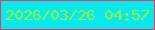 文字の大きさ：5、枠の色：eb3a68、背景の色：08e9ed、文字の色：93f243 無料ブログパーツのブログ時計