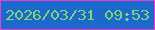 文字の大きさ：1、枠の色：eb3cd4、背景の色：1c69cd、文字の色：81d378 無料ブログパーツのブログ時計