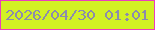 文字の大きさ：4、枠の色：eb3ebd、背景の色：d2f124、文字の色：8c8cac 無料ブログパーツのブログ時計