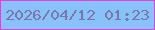文字の大きさ：2、枠の色：eb3ed6、背景の色：88c2fa、文字の色：7d74aa 無料ブログパーツのブログ時計