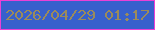 文字の大きさ：4、枠の色：eb40d6、背景の色：3860cc、文字の色：9b8b5b 無料ブログパーツのブログ時計