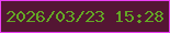 文字の大きさ：1、枠の色：eb40f4、背景の色：541633、文字の色：64a725 無料ブログパーツのブログ時計