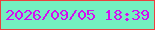 文字の大きさ：1、枠の色：eb413e、背景の色：74efc0、文字の色：d30df1 無料ブログパーツのブログ時計