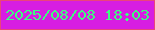 文字の大きさ：4、枠の色：eb447b、背景の色：d71ee2、文字の色：3dfd80 無料ブログパーツのブログ時計