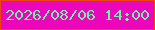 文字の大きさ：3、枠の色：eb4611、背景の色：eb07b9、文字の色：76f0a8 無料ブログパーツのブログ時計
