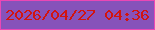 文字の大きさ：2、枠の色：eb47b5、背景の色：8752ba、文字の色：d21410 無料ブログパーツのブログ時計
