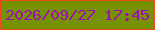 文字の大きさ：2、枠の色：eb481f、背景の色：779102、文字の色：9d10ae 無料ブログパーツのブログ時計