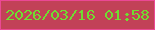 文字の大きさ：3、枠の色：eb4894、背景の色：c24157、文字の色：6fde31 無料ブログパーツのブログ時計
