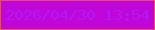 文字の大きさ：4、枠の色：eb496f、背景の色：c107d8、文字の色：ae1af9 無料ブログパーツのブログ時計