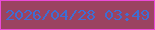文字の大きさ：1、枠の色：eb4bd9、背景の色：9b4361、文字の色：3d6ed4 無料ブログパーツのブログ時計