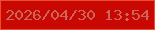 文字の大きさ：4、枠の色：eb4c32、背景の色：c90804、文字の色：ca665a 無料ブログパーツのブログ時計