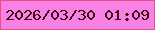 文字の大きさ：1、枠の色：eb4e85、背景の色：f781e5、文字の色：430f11 無料ブログパーツのブログ時計