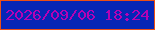 文字の大きさ：5、枠の色：eb4f15、背景の色：0626b6、文字の色：b502b4 無料ブログパーツのブログ時計