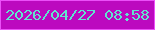 文字の大きさ：4、枠の色：eb4ff8、背景の色：bc09bf、文字の色：61e4cf 無料ブログパーツのブログ時計