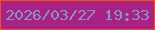 文字の大きさ：3、枠の色：eb5509、背景の色：aa2089、文字の色：819bb6 無料ブログパーツのブログ時計