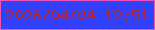 文字の大きさ：2、枠の色：eb55b8、背景の色：3241fd、文字の色：b52338 無料ブログパーツのブログ時計