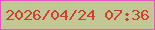 文字の大きさ：2、枠の色：eb55c1、背景の色：c3c695、文字の色：ce412e 無料ブログパーツのブログ時計