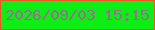 文字の大きさ：1、枠の色：eb5625、背景の色：0dee14、文字の色：976e91 無料ブログパーツのブログ時計
