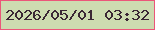 文字の大きさ：3、枠の色：eb5679、背景の色：cddbb0、文字の色：3b2735 無料ブログパーツのブログ時計