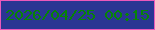 文字の大きさ：5、枠の色：eb59bb、背景の色：2a3693、文字の色：078406 無料ブログパーツのブログ時計